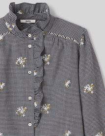 Chemise à carreaux brodée