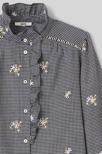 Chemise à carreaux brodée