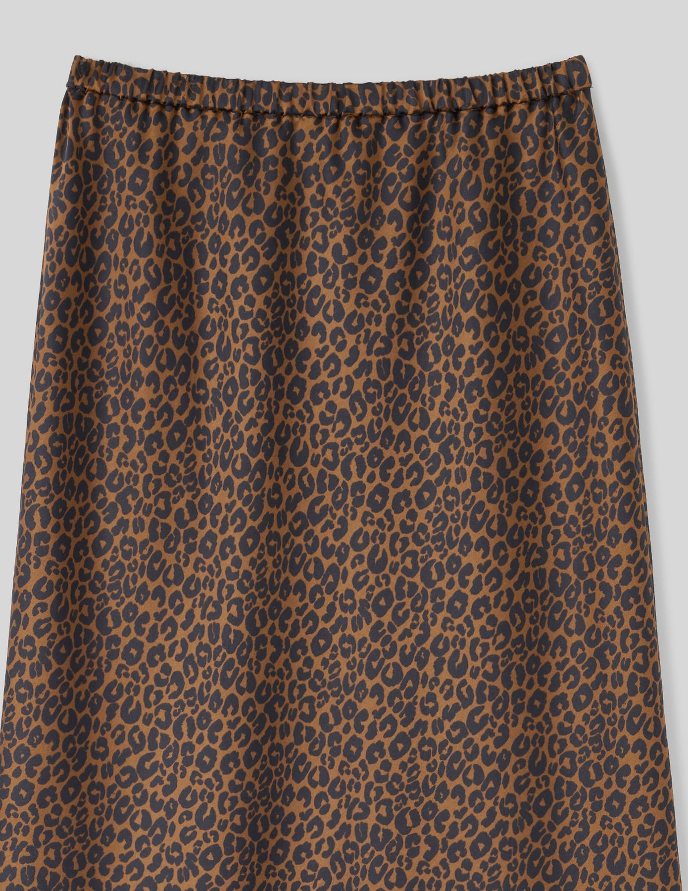 Jupe longue satin léopard