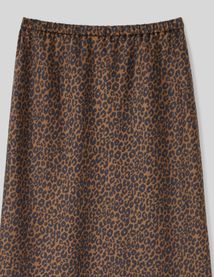 Jupe longue satin léopard