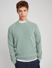 Pull col rond maille côtelée