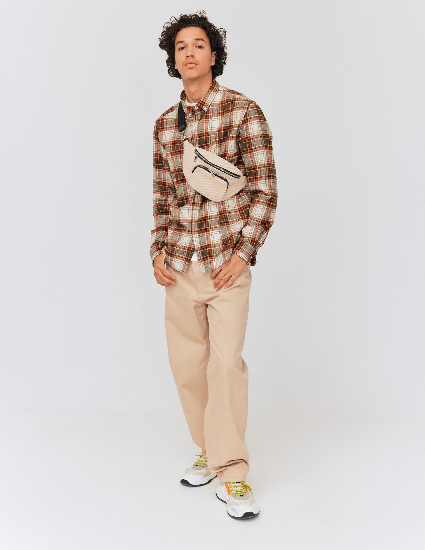 Chemise droite à carreaux
