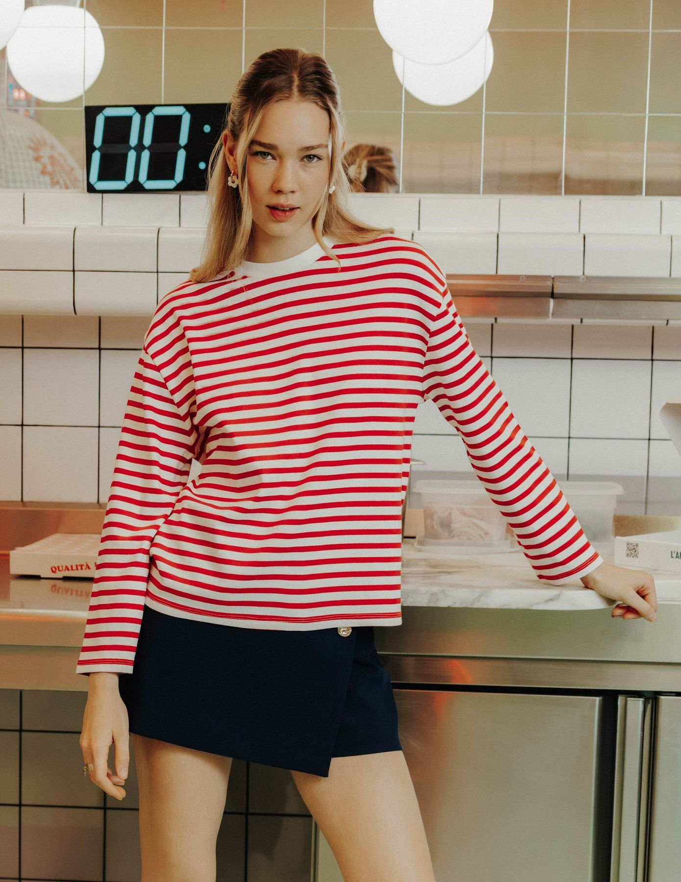 T-shirt manches longues ray&eacute;