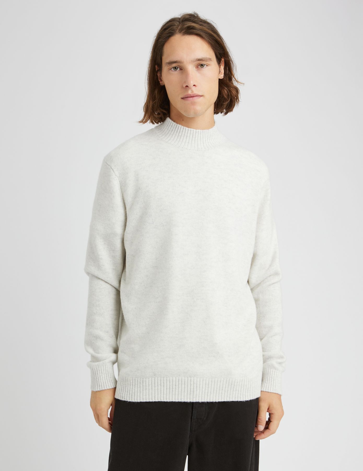 Pull col montant laine