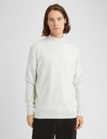 Pull col montant laine