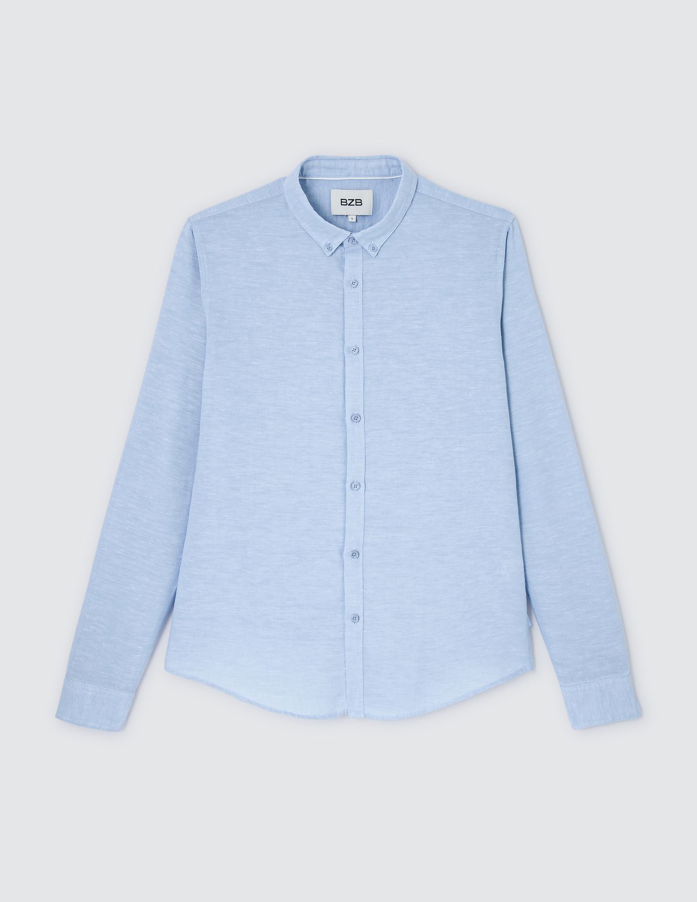 Chemise unie en coton lin