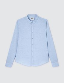 Chemise unie en coton lin