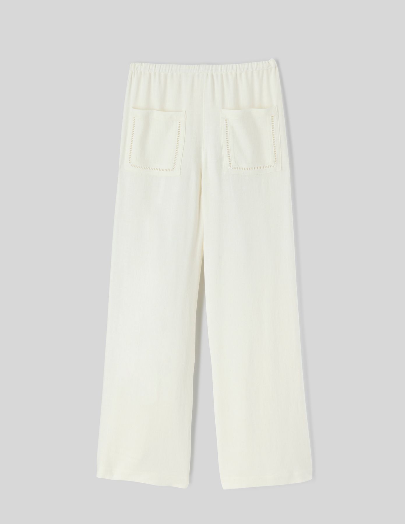 Pantalon fluide détail broderie