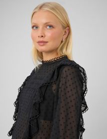 Blouse plumetis volant&eacute;e