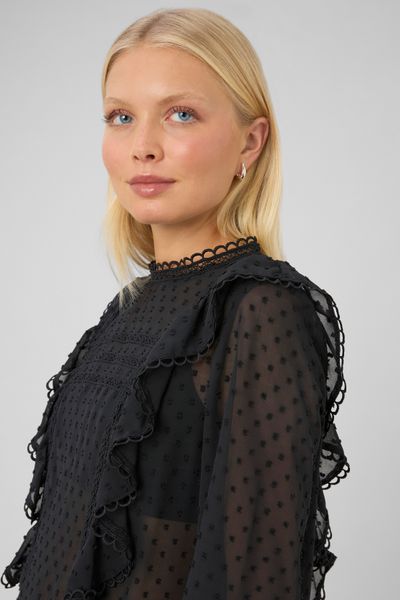 Blouse plumetis volant&eacute;e