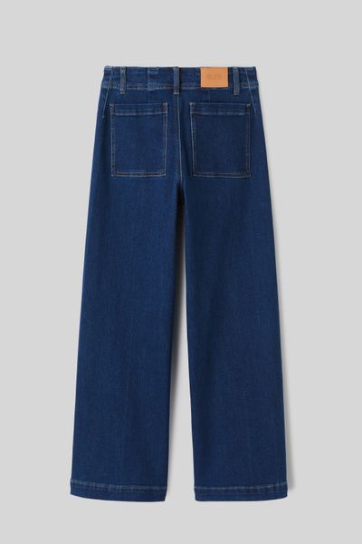 Jean wide leg pli permanent