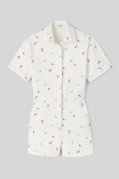 Combishort imprimée en jean