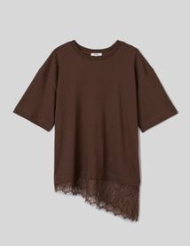 T-shirt avec empi&egrave;cement en dentelle