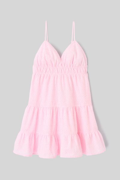 Robe courte en broderie anglaise