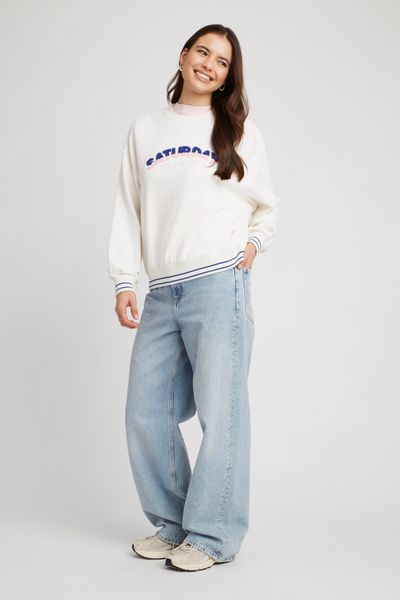 Sweat broderie bouclette