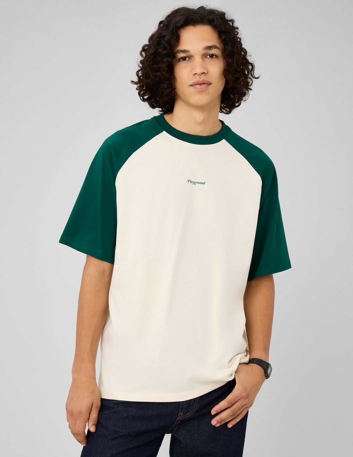 T-shirt manches contrast&eacute;es