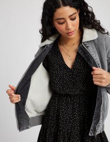 Blouson en jean sherpa