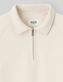 Sweat col polo zippé
