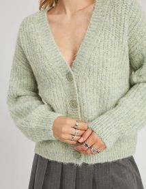 Gilet col V boutonn&eacute;