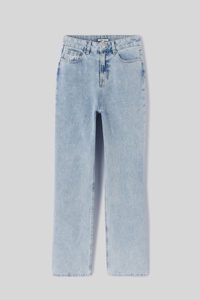 Jean straight brod&eacute;