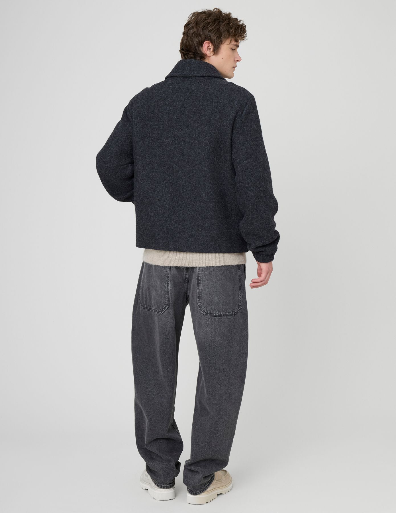 Blouson zippé en laine