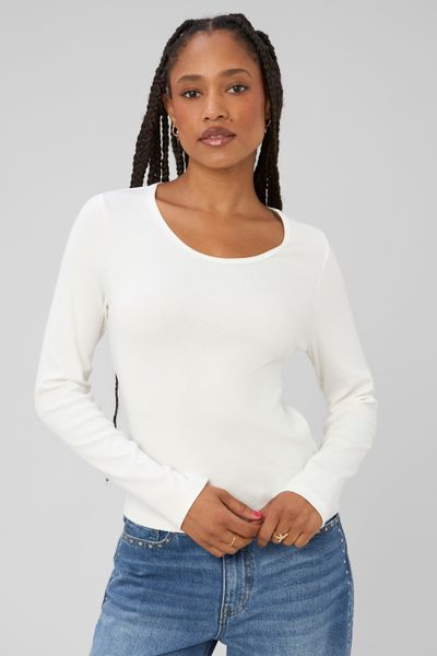 T-shirt manches longues c&ocirc;tel&eacute;