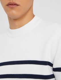 Pull col rond marinière