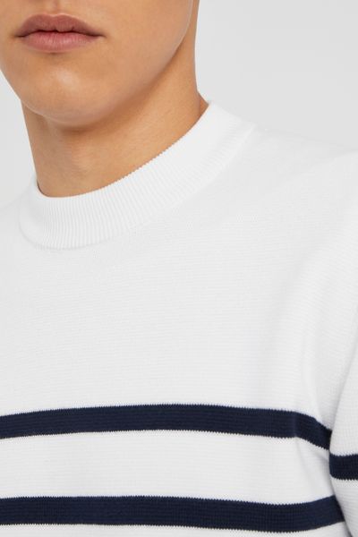 Pull col rond marinière