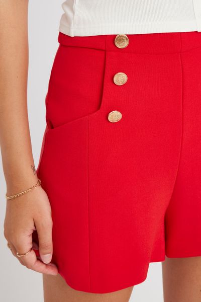 Short à boutons fantaisie en polyester recyclé