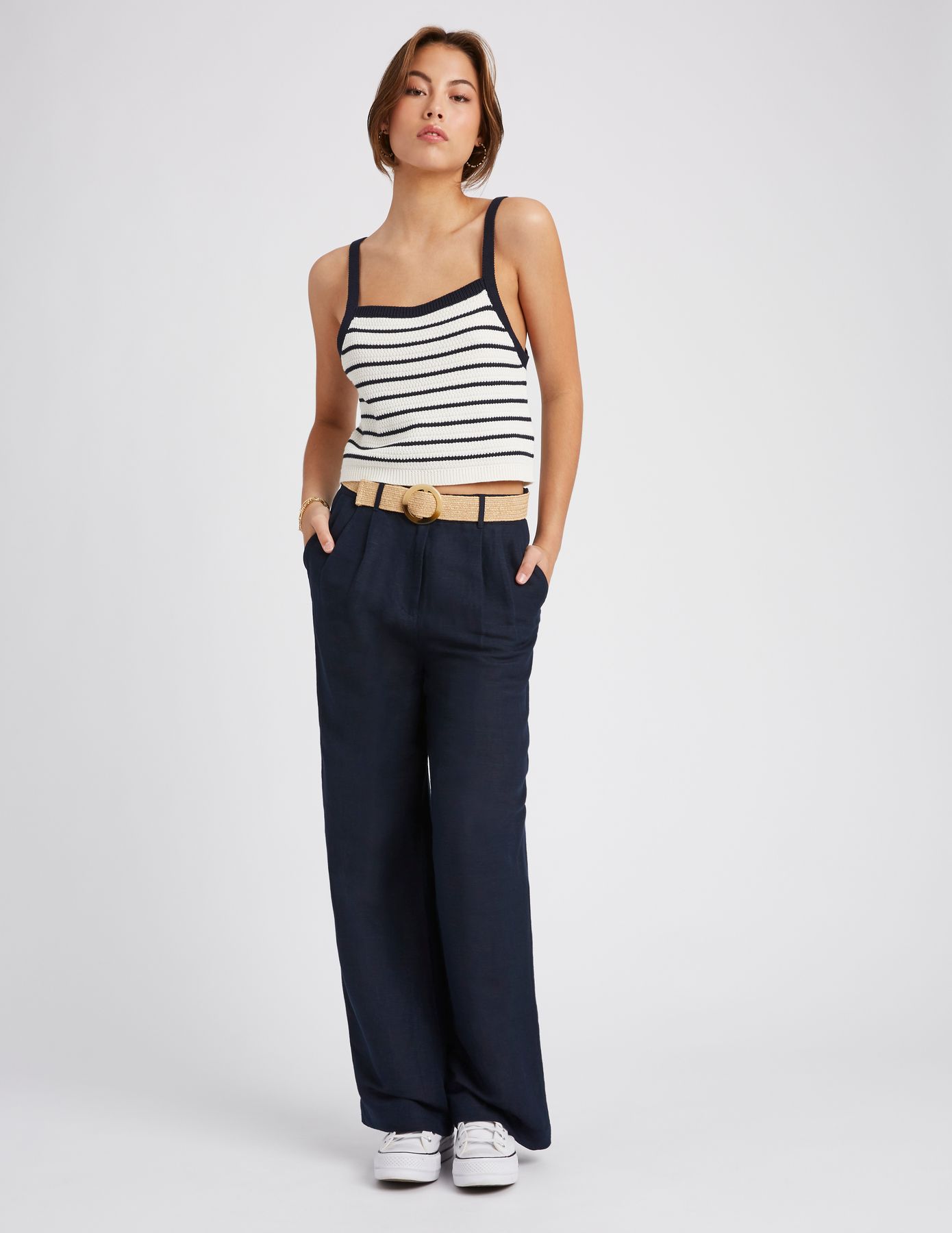 Débardeur tricot rayé