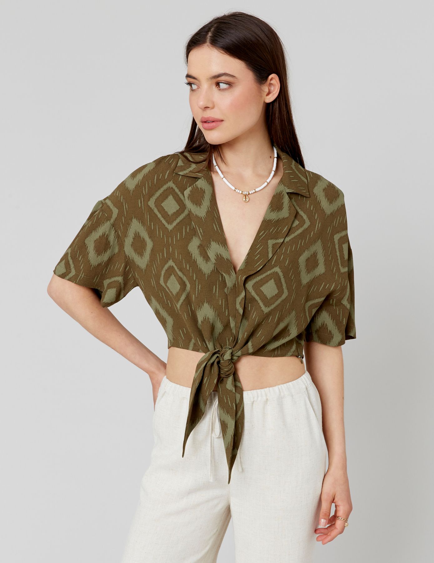 Chemise imprimée à nouer