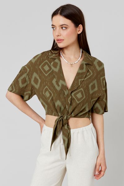 Chemise imprimée à nouer