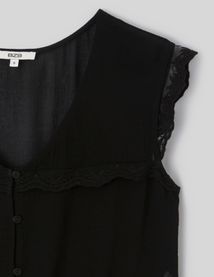 Blouse sans manches &agrave; volants