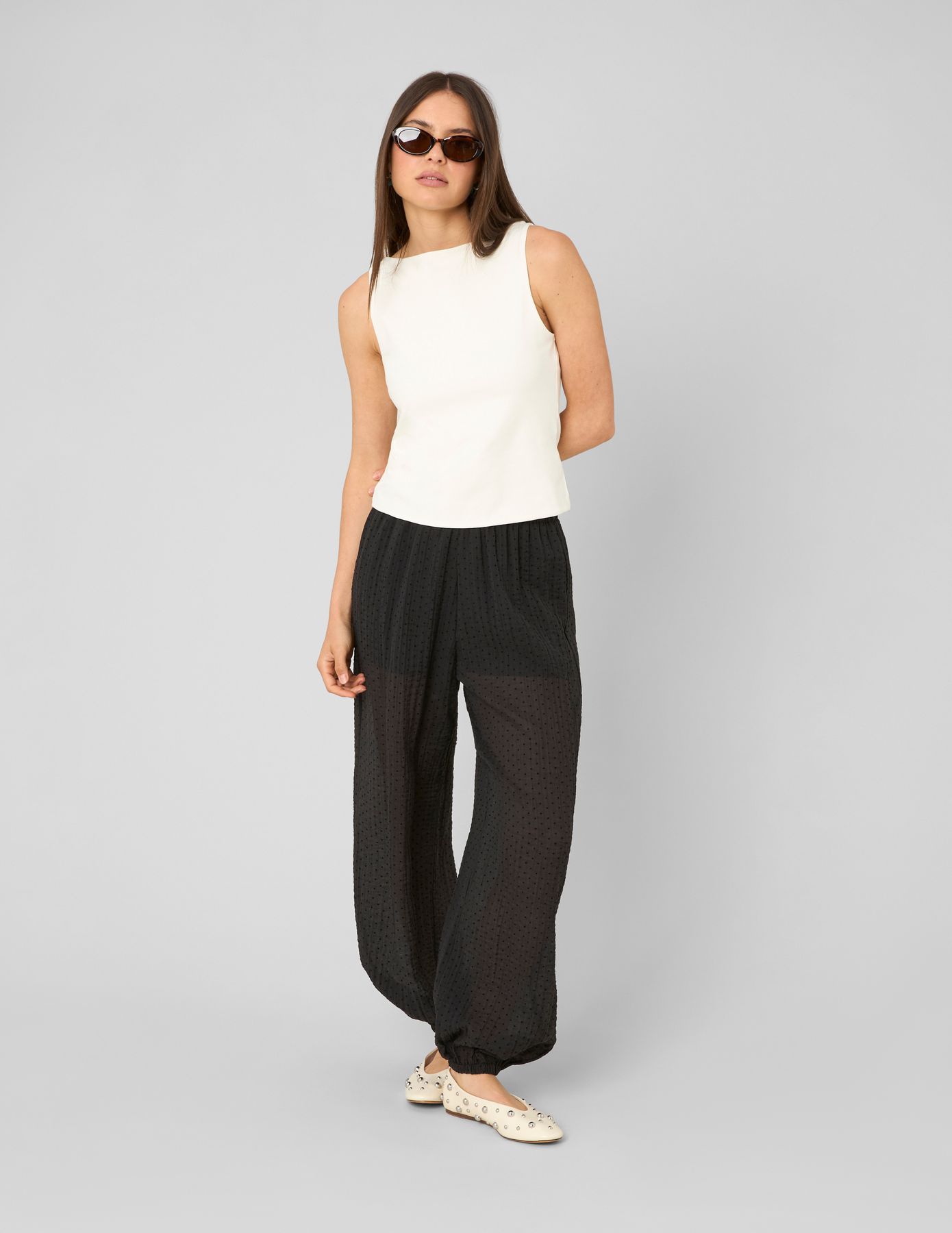 Pantalon bouffant plumetis