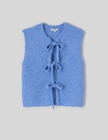 Gilet sans manches &agrave; nouer