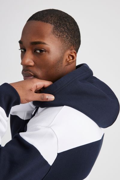 Sweat &agrave; capuche macro rayures