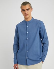 Chemise unie col mao