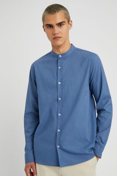 Chemise unie col mao