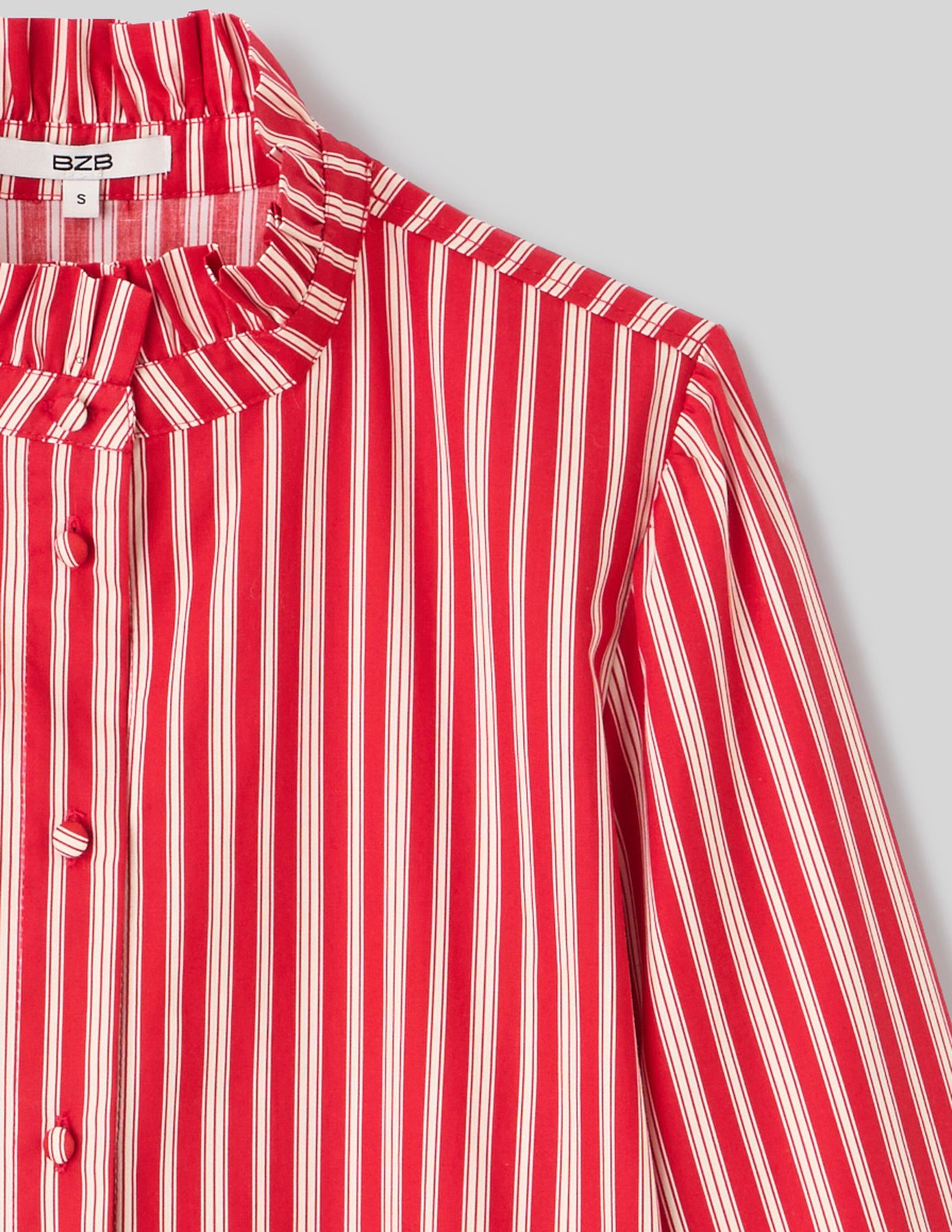 Chemise col montant rayée