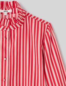 Chemise col montant rayée