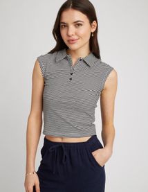 Polo rayé sans manches
