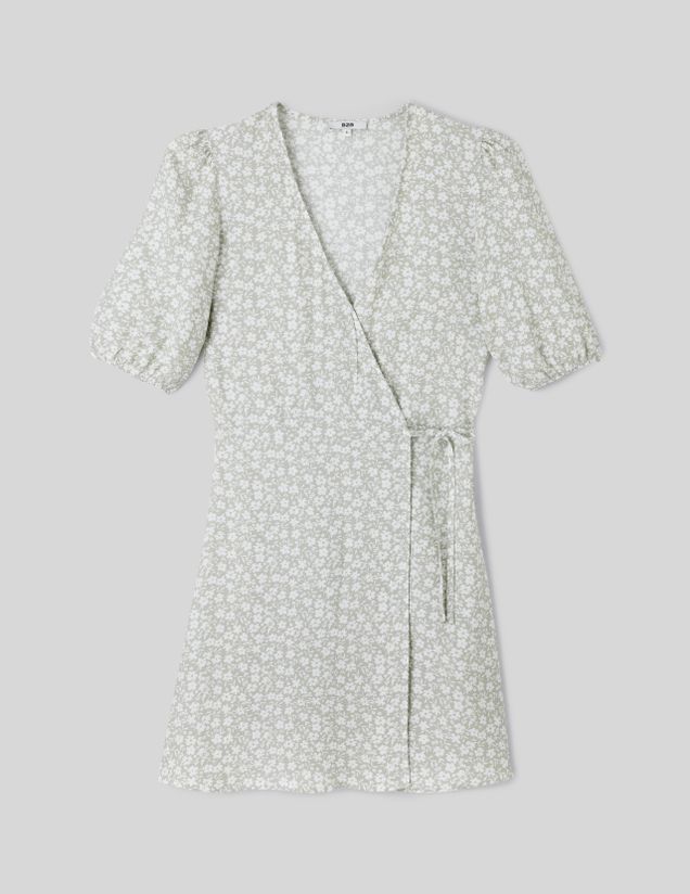 Robe cache coeur imprimée floral