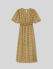 Robe longue imprim&eacute;e en polyester recycl&eacute;