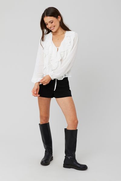 Blouse plumetis à volants