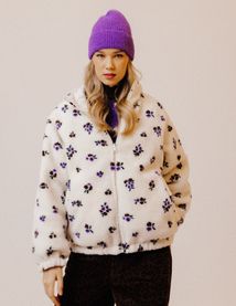 Blouson sherpa imprim&eacute; r&eacute;versible