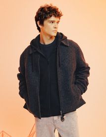 Blouson zippé en laine