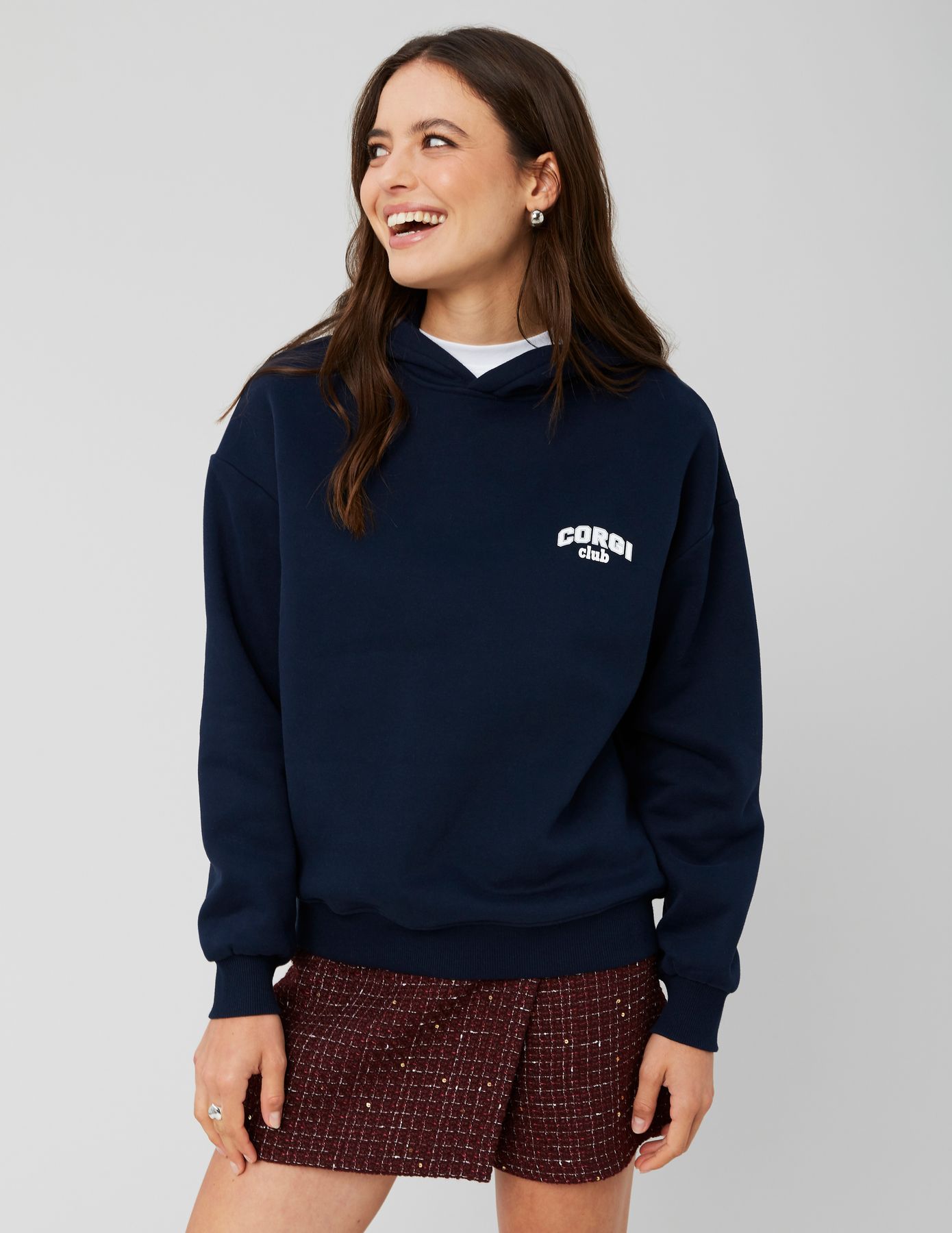 Sweat col capuche imprimé devant/dos