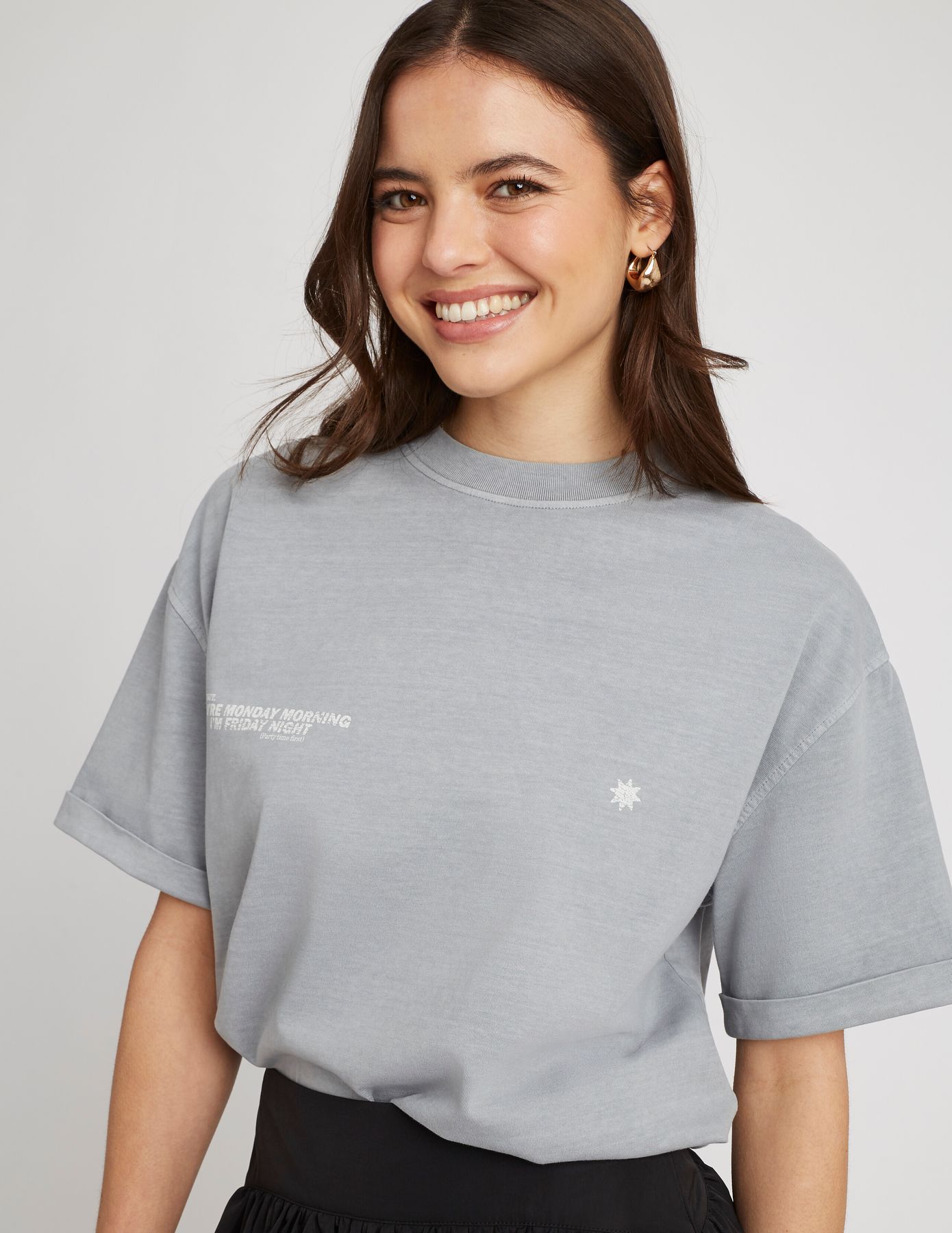 T-shirt délavé imprimé