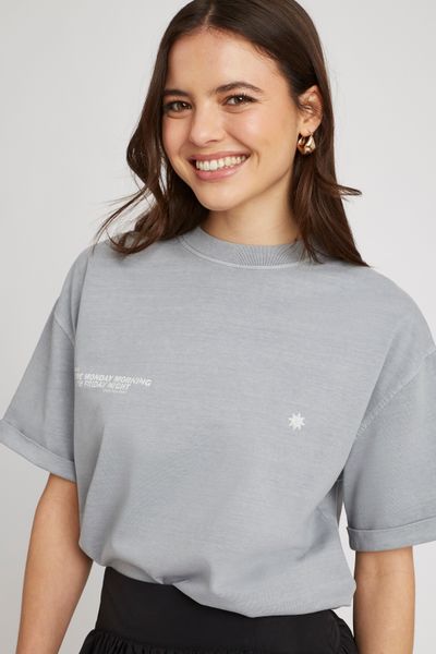 T-shirt délavé imprimé