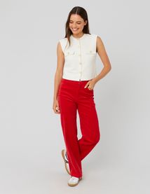 Pantalon straight velours